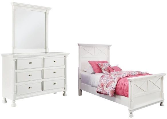 Signature Design by Ashley® Kaslyn 2-Piece White Twin Panel Bed Set-0