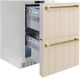 ZLINE Autograph Edition Touchstone 4.6 Cu. Ft. Panel Ready Outdoor-Rated Refrigerator Drawers with Polished Gold Handles-3