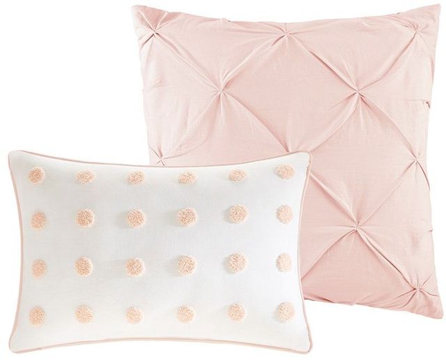 Olliix by Urban Habitat 7 Piece Blush King/California King Myla Cotton Jacquard Duvet Cover Set-4