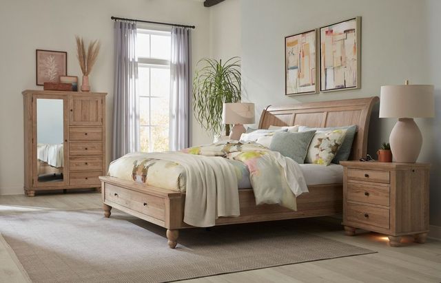 aspenhome® Cambridge Modern Khaki King Sleigh Storage Bed-2