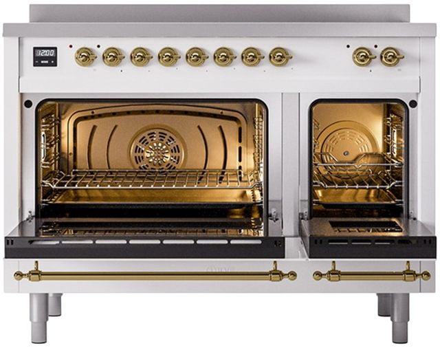 Ilve® Nostalgie II Series 48" White Pro Style Induction Range-1
