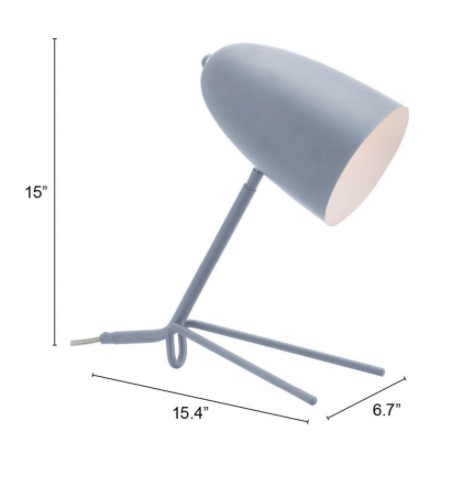 Zuo® Modern Jamison Matte Gray Table Lamp-3