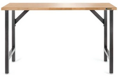 Gladiator® Workbench Hammered Granite 66.5" Wide Hardwood Modular with Black Metal Legs