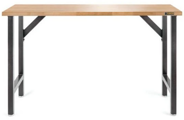 Gladiator® Workbench Hammered Granite 66.5" Wide Hardwood Modular with Black Metal Legs