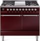 Ilve® Nostalgie II Series 40" Burgundy Pro Style Dual Fuel Range-0