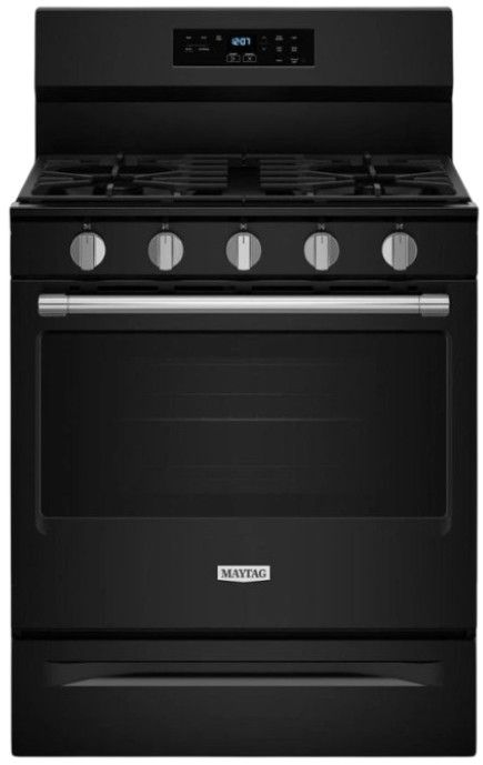 Maytag® 30" Black Freestanding Gas Range-0
