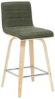 Armen Living Vienna Oak/Vintage Green Swivel Counter Stool-0