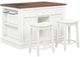 Powell® Penda White Kitchen Island with Stools-0
