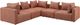 TOV Furniture Hangover 5-Piece Red L-Shape Modular Sectional-0