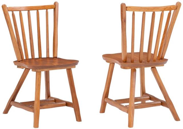Linon Leeville 2-Piece Medium Oak Side Chair-0