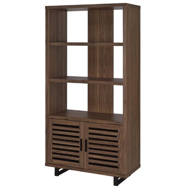 Coaster® Maddox Walnut 71" Cabinet Bookcase-3
