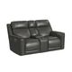 Elements International Mustang Anthrocite Power Reclining Console Loveseat with Power Headrest and Lumbar-0