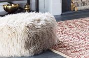 Surya Kharaa Khaki Fur Ottoman-1