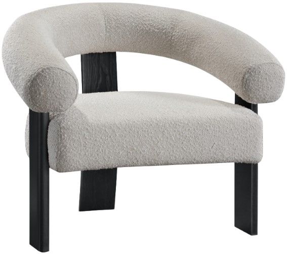 Meridian Furniture Winston Cream/Black Boucle Accent Chair-0