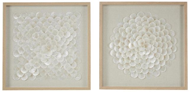 Deco Marche 2-Piece Overlapping Shells Shadow Cream Wall Art-0