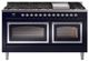 Ilve® Nostalgie II Noblesse 60'' Midnight Blue Pro Style Dual Fuel Range with Chrome Trim-0