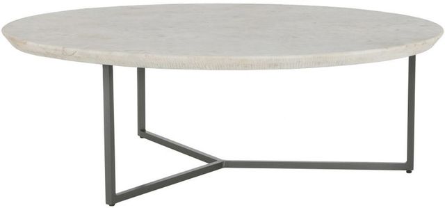 Moe's Home Collection Chloe White Coffee Table with Black Iron Base-0