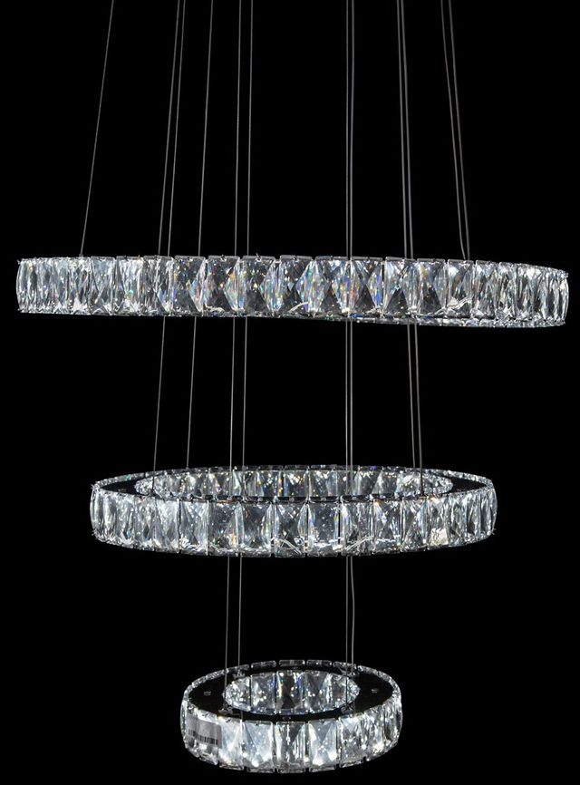 Michael Amini® Asteroids Round Rings Silver LED Chandelier-0