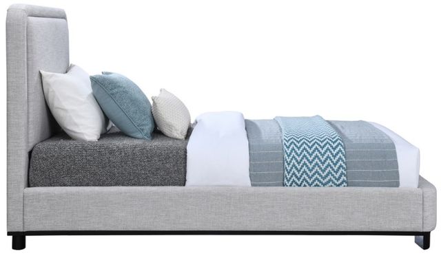 Meridian Furniture Nolita Grey/Natural Twin Linen Textured Upholstered Bed-2