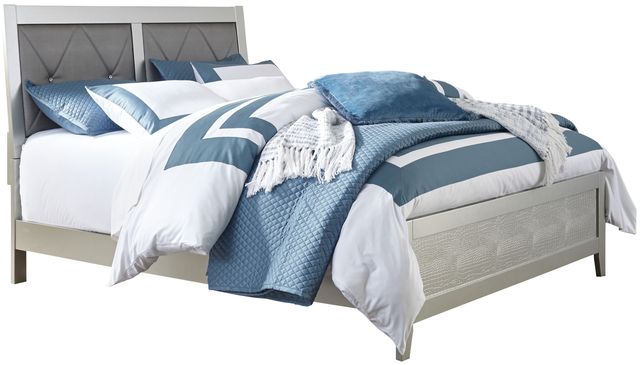 Signature Design by Ashley® Olivet 2-Piece Silver King Panel Bed Set-1