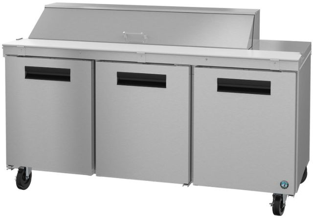 Hoshizaki Steelheart® 72" 18 Cu. Ft. Stainless Steel Three Section Commercial Refrigerator with Sandwich Prep Table-2