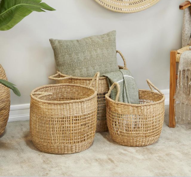 Deco Marche 3-Piece Brown Handmade Storage Basket Set-3
