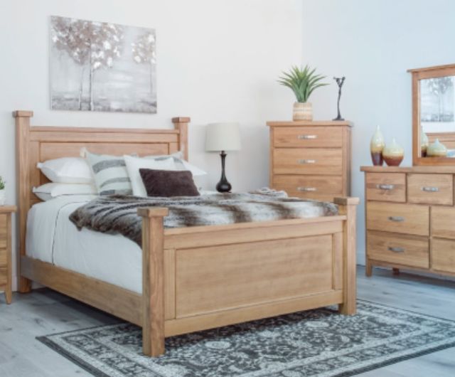 Mako Wood Furniture Natalie Antique Queen Panel Bed-1