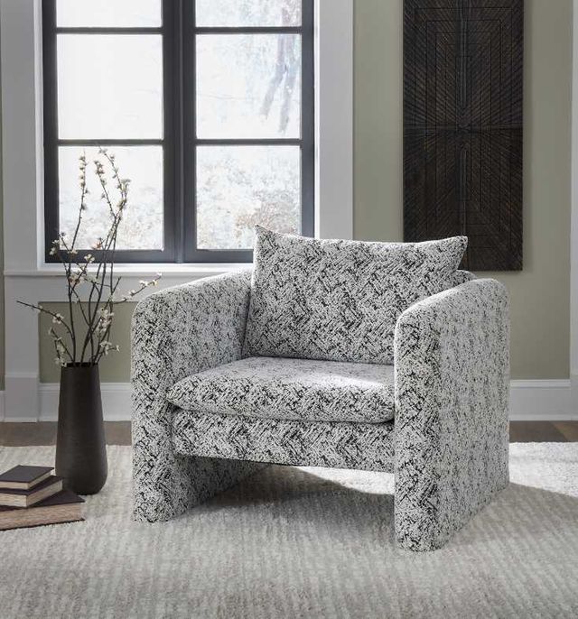 Signature Design by Ashley® Kenbell Black/White Accent Chair-4