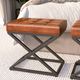Jofran Inc. Global Archive Hogan Saddle Small Ottoman-1