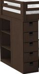 Elements International Cali Kids Brown Twin Over Full Bookcase Loft Bed-1