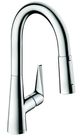 Hansgrohe Talis S Chrome 2-Spray Pull-Down Prep Kitchen Faucet-0