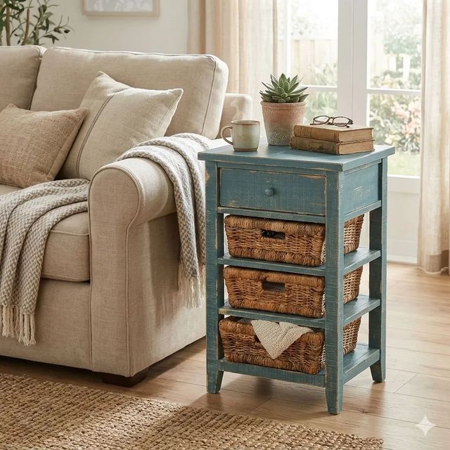 Sunny Designs™ Marina Sea Grass Storage Table-1