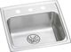 Elkay Lustertone® Classic Lustrous Satin 19-1/2" x 19" x 6-1/2" 3-Hole Single Bowl Drop-In ADA Sink with Perfect Drain®-0