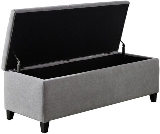Olliix by Madison Park Grey Shandra Tufted Top Storage Bench-2
