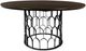 Armen Living Gatsby Oak Round Dining Table with Black Metal Base -0