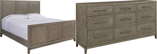 Signature Design by Ashley® Chrestner 2-Piece Gray California King Panel Bed Set-0