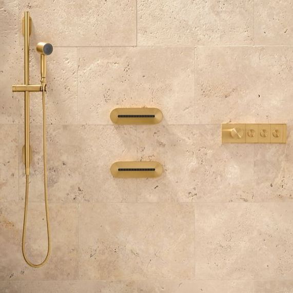 KOHLER® Anthem® Vibrant Brushed Moderne Brass 3-Outlet Recessed Mechanical Thermostatic Valve Control-1
