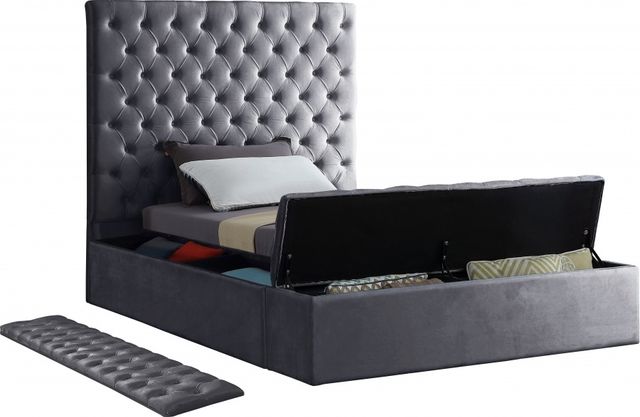 Meridian Furniture Bliss Grey Velvet Twin Bed-3