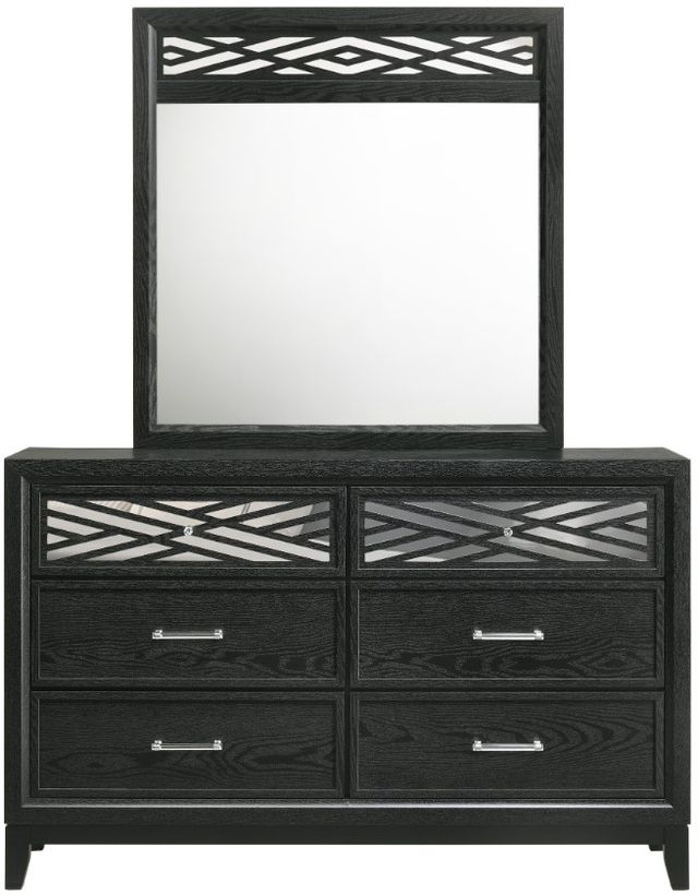 New Classic® Home Furnishings Obsidian Black Dresser and Mirror Set-2