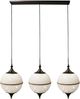 Harp & Finial® Benedict Black/Brass/Milk Glass Globes Chandelier-0