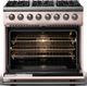Viking® 5 Series 36" Blush Pro Style Dual Fuel (NG) Range with Polished Chrome Trim-1