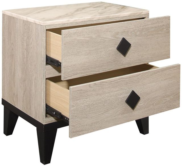 Mazin Furniture Whiting Cream And Black Nightstand-1