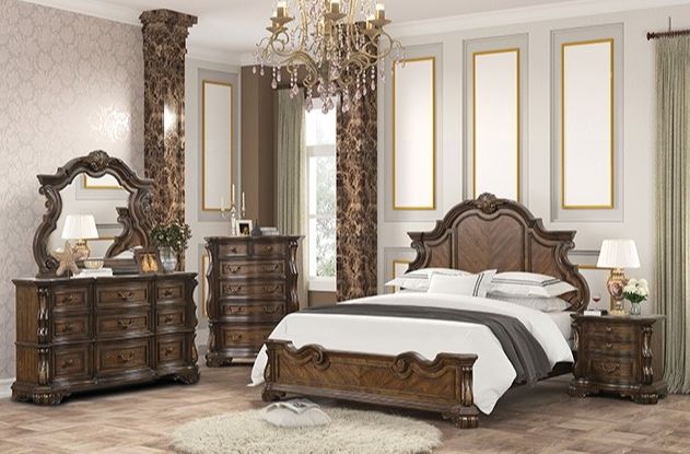 Furniture of America® Leovanni Dark Brown Wood King Panel Bed-1