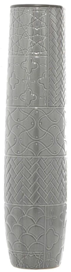 Deco Marche Gray 7" Ceramic Vase with Varying Patterns-0