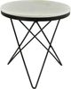 Moe's Home Collection Haley White Marble Round Side Table with Black Iron Base-2