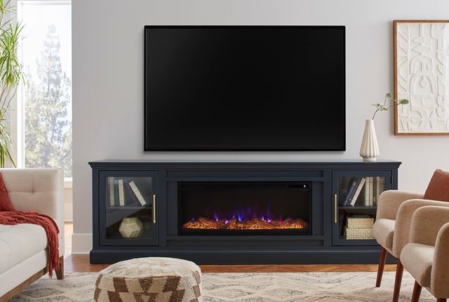 aspenhome® Byron Malta Blue 98" Fireplace Console-1