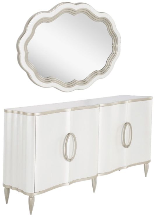 Michael Amini® London Place Creamy Pearl Sideboard with Mirror-0
