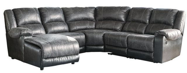 Signature Design by Ashley® Nantahala 5-Piece Slate Left-Arm Facing Sectional and Chaise-0