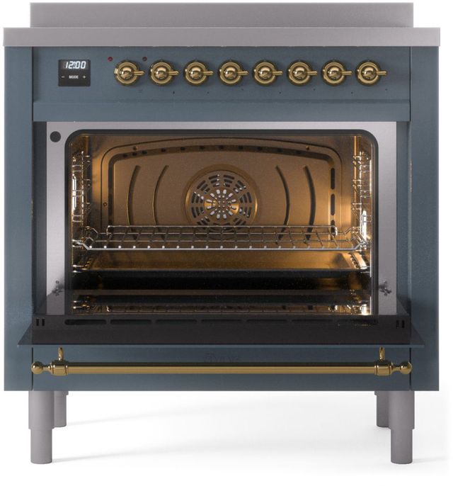 Ilve® Nostalgie II Series 36" Blue Grey Pro Style Induction Range-3