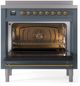 Ilve® Nostalgie II Series 36" Blue Grey Pro Style Induction Range-3